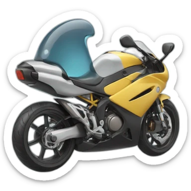 Un requin qui fait de la moto sticker