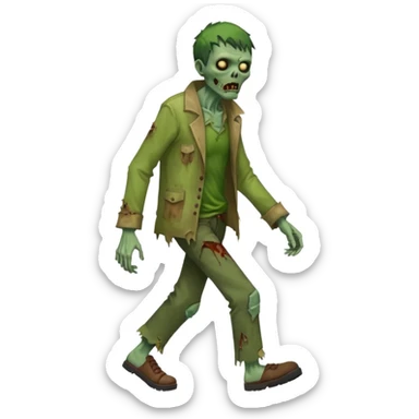 zombie man full body walking sticker