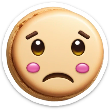 Macaron cookie with a face crying, only one sticker