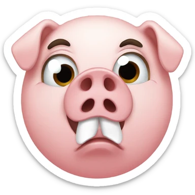 pig crying emoji with tear drops sticker