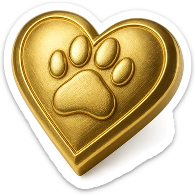 rainbow pride heart with a paw print on top, no text sticker