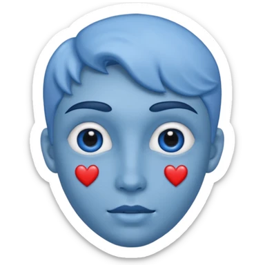 Heart eyes but blue sticker