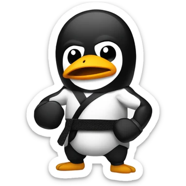 a pinguin as a mma fighter sticker