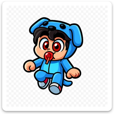 Extract the character from the background, including the clothes and accessories they are wearing, and place on a transparent background. Keep the original style and appearance exactly the same. and separately give me the picture

 sticker