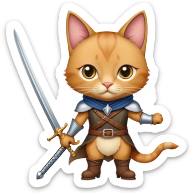 puss in boots with a thin sword sticker