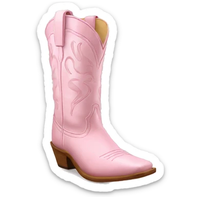 Very light pink square toe cowgirl boots  sticker
