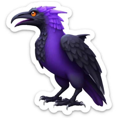 Corvus black and purple dragon  sticker