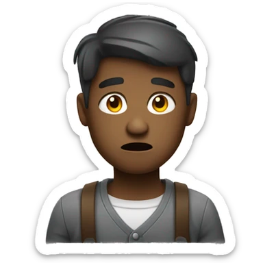 Annoyed face with shrugged shoulders  sticker