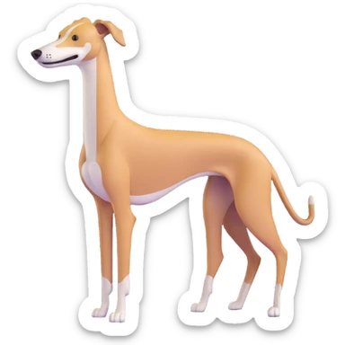 full body greyhound dog, iOS 18 look sticker