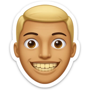 Straight face emoji with gold teeth sticker
