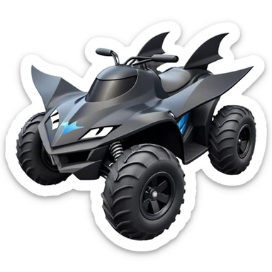 batmobile atv quad banshee front with a smile shark sticker