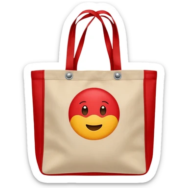 Reusable red Tote Bag sticker