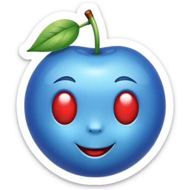 Cerise de couleur bleue  sticker