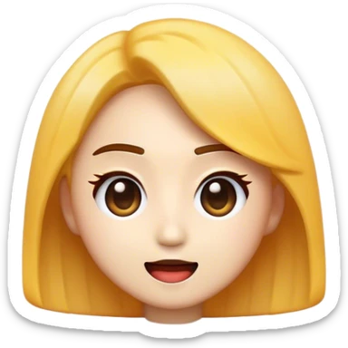 Cinematic Realistic K-pop Pop Culture Emoji, depicted with a modern, stylish portrayal capturing the essence of the K-pop phenomenon rendered with sleek textures and dynamic, vivid lighting. sticker