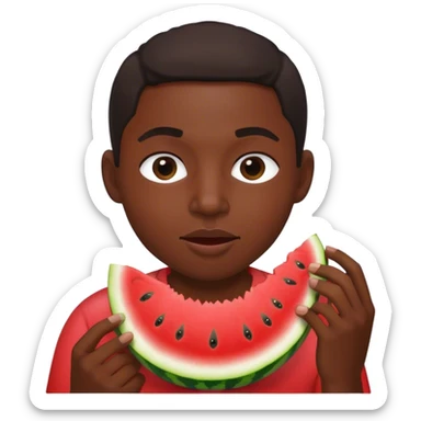 Black person eating watermelon  sticker