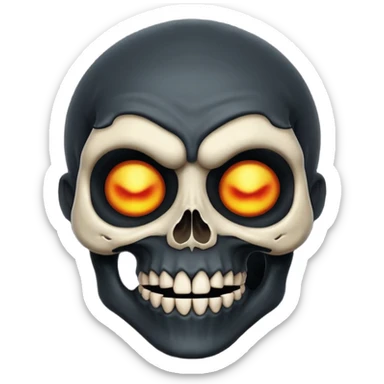 human skull face troll emojie used in ticktock reels. black in colour sticker