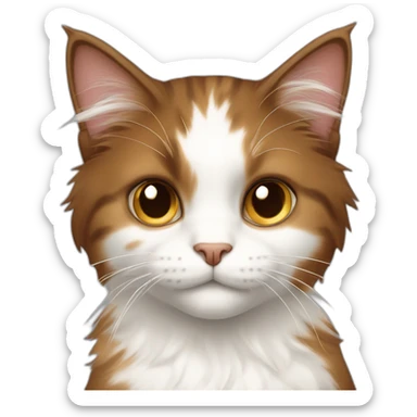 Long-haired, brown and white calico cat  sticker