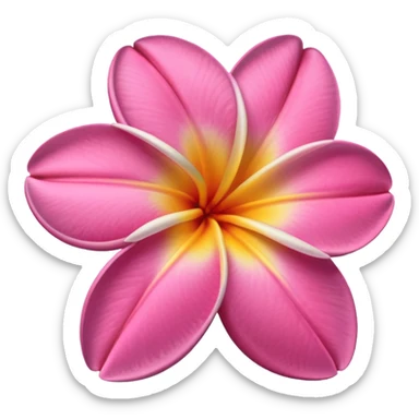 frangipani flower, pink, five petals sticker
