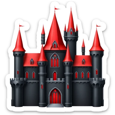 Dark Vampire Castle with the colors red and black sticker