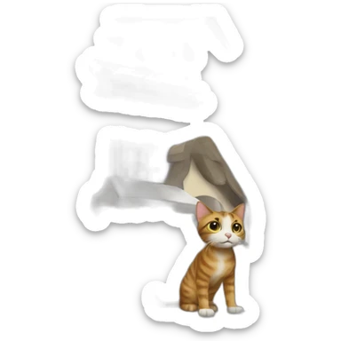 cat buys new house sticker