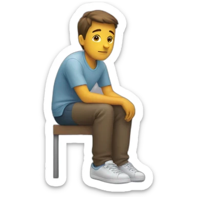 Person waiting patiently sticker