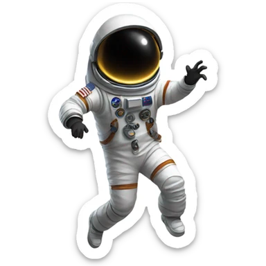 Dancing astronaut in black hole sticker