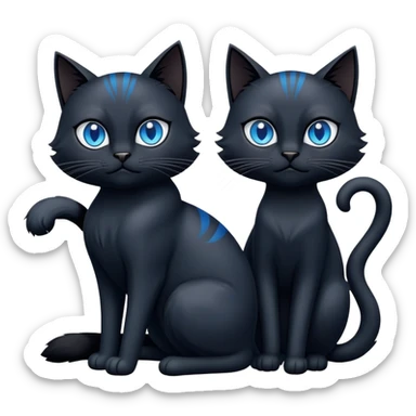 black Cats with blue eyes body sticker