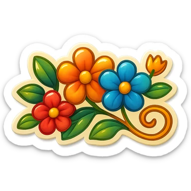 a floral divider with a vintage design and colorful details sticker