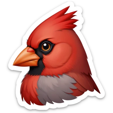Half male half female cardinal sticker