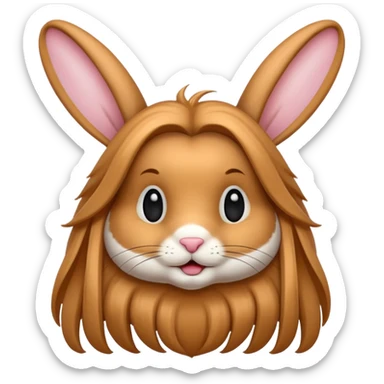 very long haired rabbit sticker