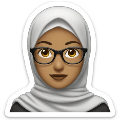 woman-wearing-hijab-and-rounded-glasses sticker