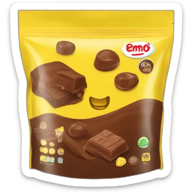 powder chocolate flavour - yellow bag sticker