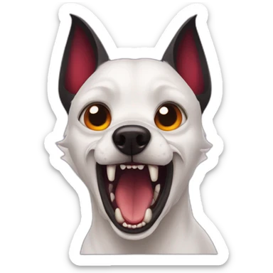 scary vampire dog sticker