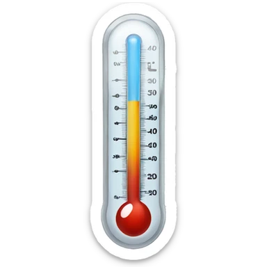 A thermometer that shows a low temperature and that it is freezing outside. sticker