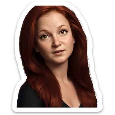 realistic portrait of redhead sticker