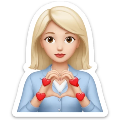 heart woman hands with white nails sticker