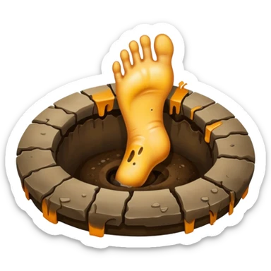 foot in hole sticker