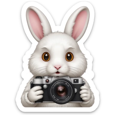 white rabbit camera sticker