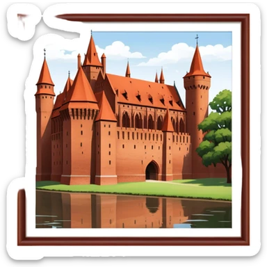 Malbork Castle Landmark Emoji – Featuring the red-brick fortress with its Gothic walls. sticker