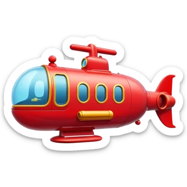 A cute cartoonish red submarine with oversized windows and bubbly edges.
















 sticker