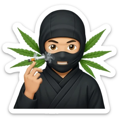 A ninja smoking marijuana. sticker