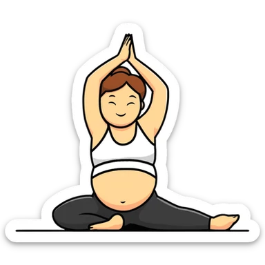 Pregnant is doing yoga sticker