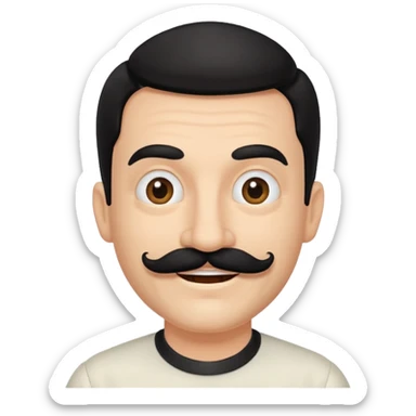 Fool with moustache sticker