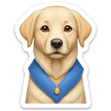 Older Yellow lab blue vest sticker