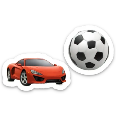 Sports car playing with a soccer in a stadium sticker