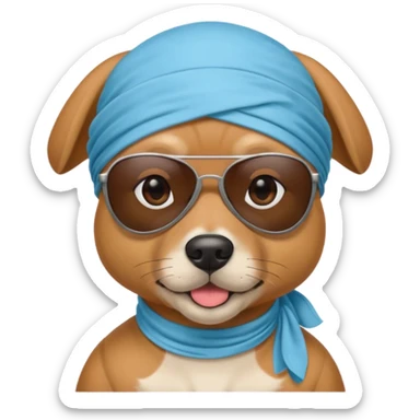 Dog wearing sunglasses and a durag  sticker