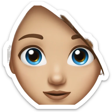 cute girl with straight brown hair blue eyes and nose piercing sticker