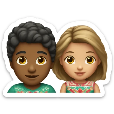 American girl with Mexican boy  sticker