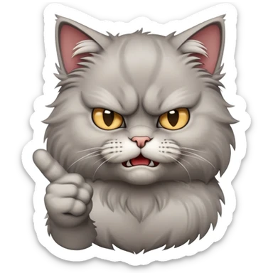 angry cat gives middle finger sticker
