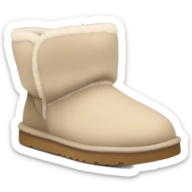 pastel beige cute ugg slippers sticker
